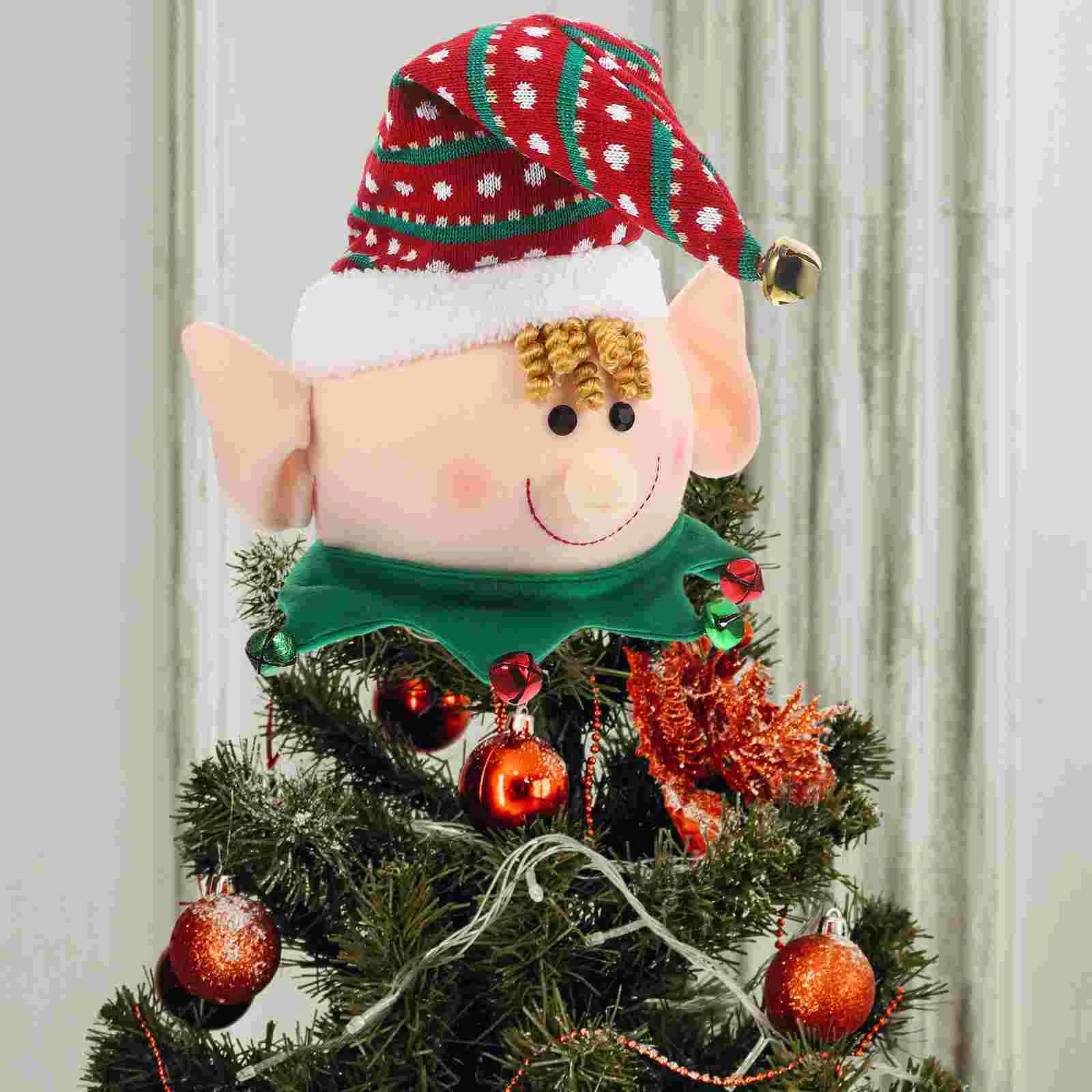

Christmas Elf Treetop Topper Christmas Tree Ornament Party Adorable Elf Doll Adornment Festival Holiday Party Decoration