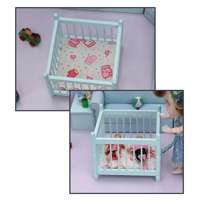 Мини-колыбель для детской кроватки модель кукольного домика деревянная колыбель
