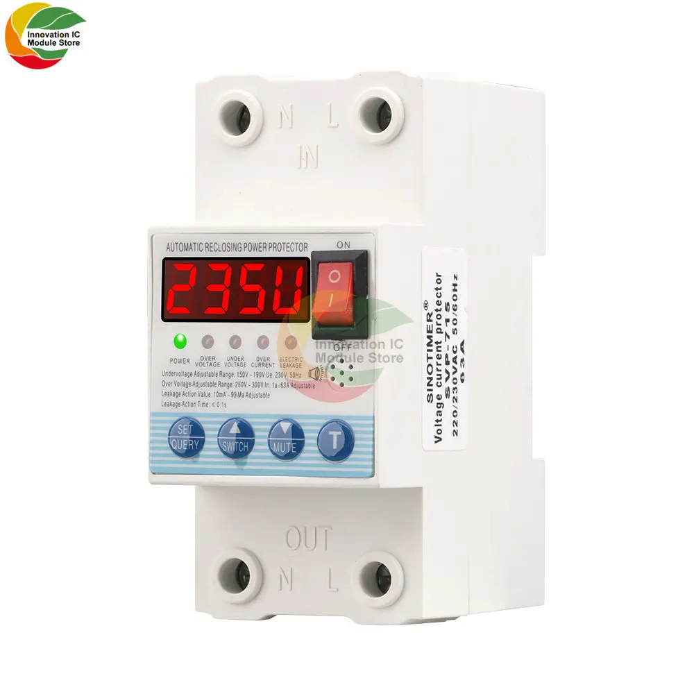 

Динамический защитный переключатель, Превышение напряжения, Φ переключатель 1-63a, регулируемый Интеллектуальный переключатель тока