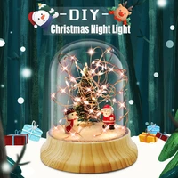 diy christmas night light handmade santa claus snowman micro landscape led xmas decoration lamps children gift