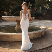 exquisite mermaid wedding dresses for women 2022 appliques lace beach bride dress backless boho bridal gown robe de mari%c3%a9e