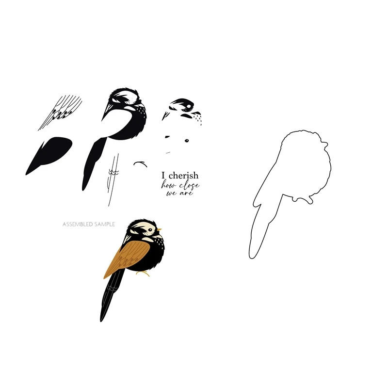 Пернатые друзья мини-птицы новинка 2022 прозрачный штамп для скрапбукинга