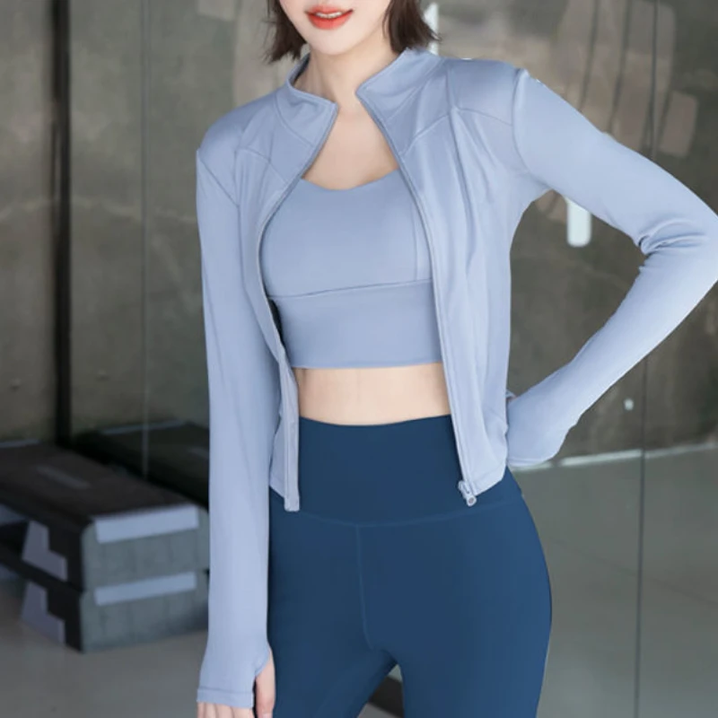 3Pieces Women's Yoga Long Sleeve Set Fitness Sportswear Gym Clothing Crop Top High Waist Leggings Tracksuit Workout Activewear