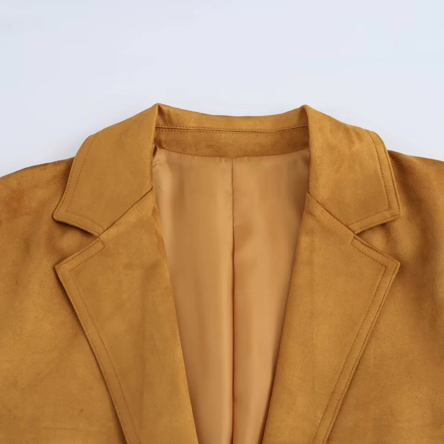 Taop&ampZa женский новый осенне-зимний пиджак 2024 с воротником и замшевой текстурой