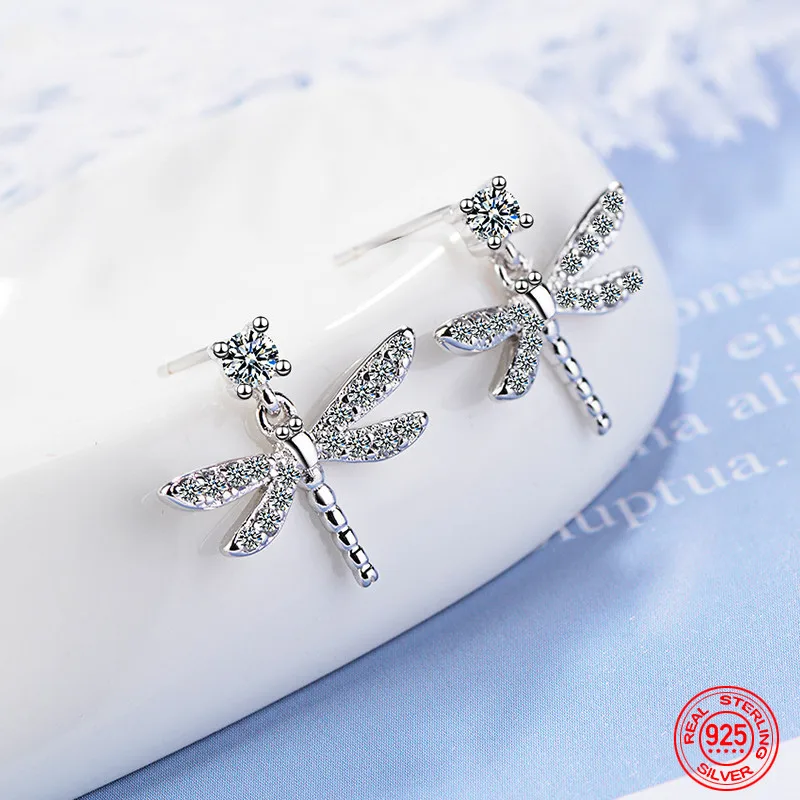 

925 Silver Dragonfly Earring For Women Fashion Jewelry