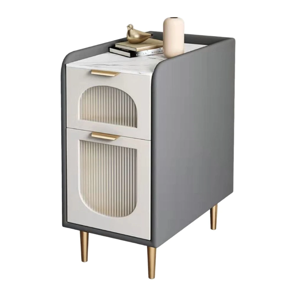 

Mobile Bedside Bedroom Ultra-Narrow Nightstands Solid Household Wood Table Furniture Simple And Modern Rock Plate Furniture