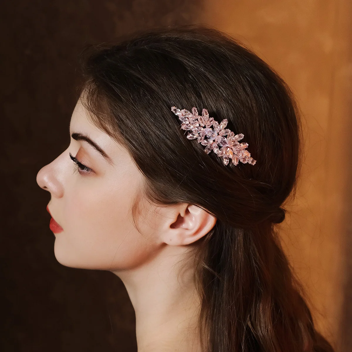 Classic Zirconia Women's Hair Comb Luxury Headpiece Side Clip Party Dress Up Accessories Jewellery