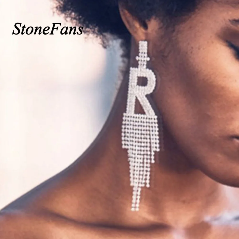 

Женские серьги-подвески StoneFans, серьги с кисточками и буквами, модные ювелирные изделия 2020