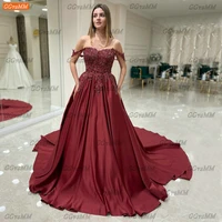 paillette burgundy evening dresses 2022 vestido de festa de casamento appliqued beading women formal party dress avondjurken new