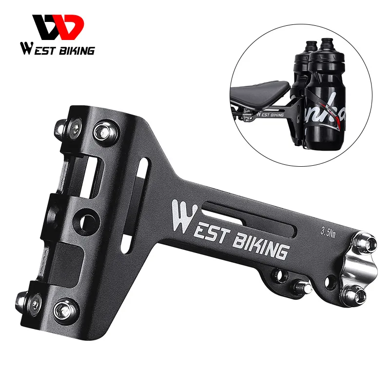 

WEST BIKING Bicycle Saddle Bottle Cage Extension Holder Aluminum Alloy Adapter Universal Strap Fix Anything On MTB Road Bike