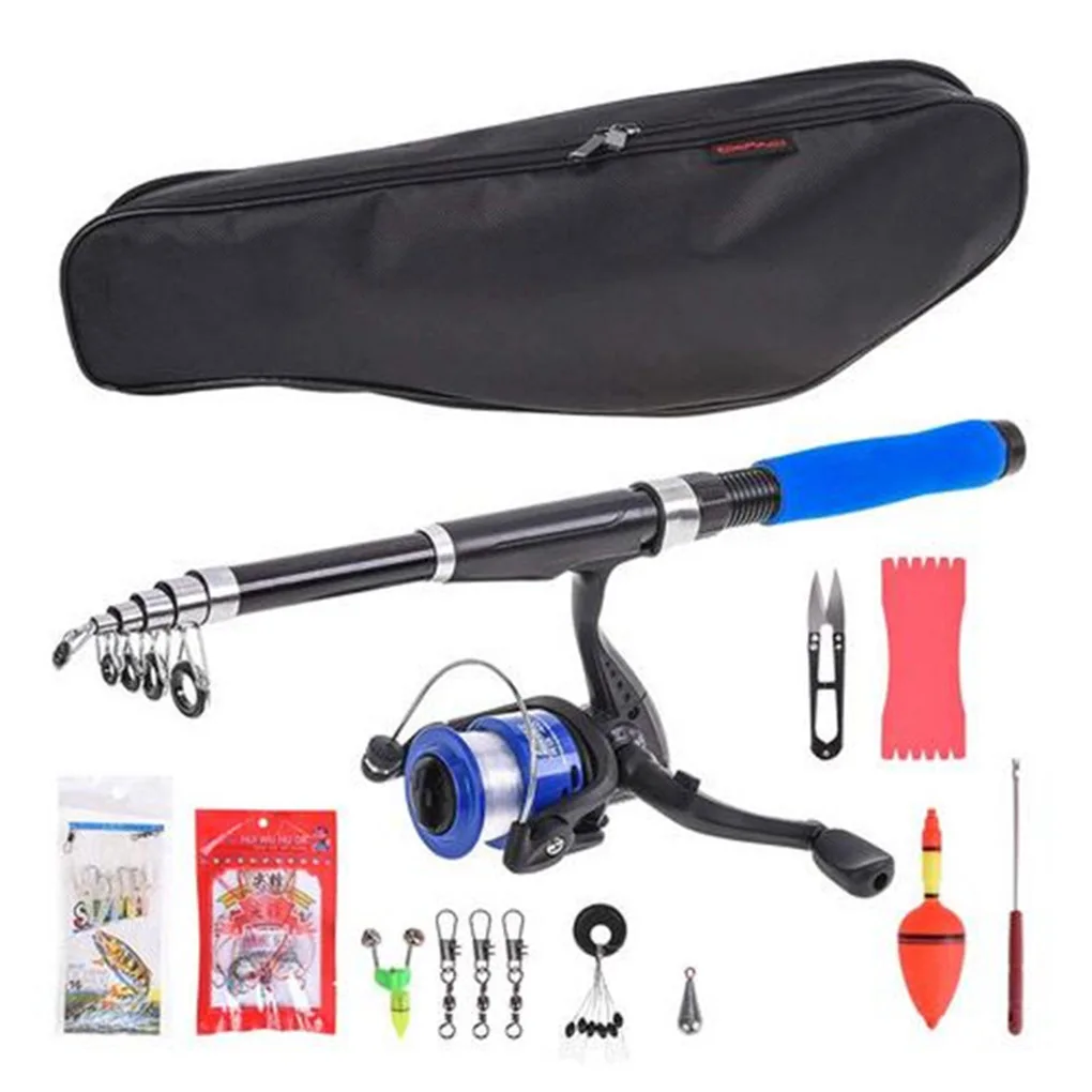 

Portable Children Fishing Tackle Set Outdoor Lake River Telescopic Fishing Rod Spinning Reel Lure Bait Kit