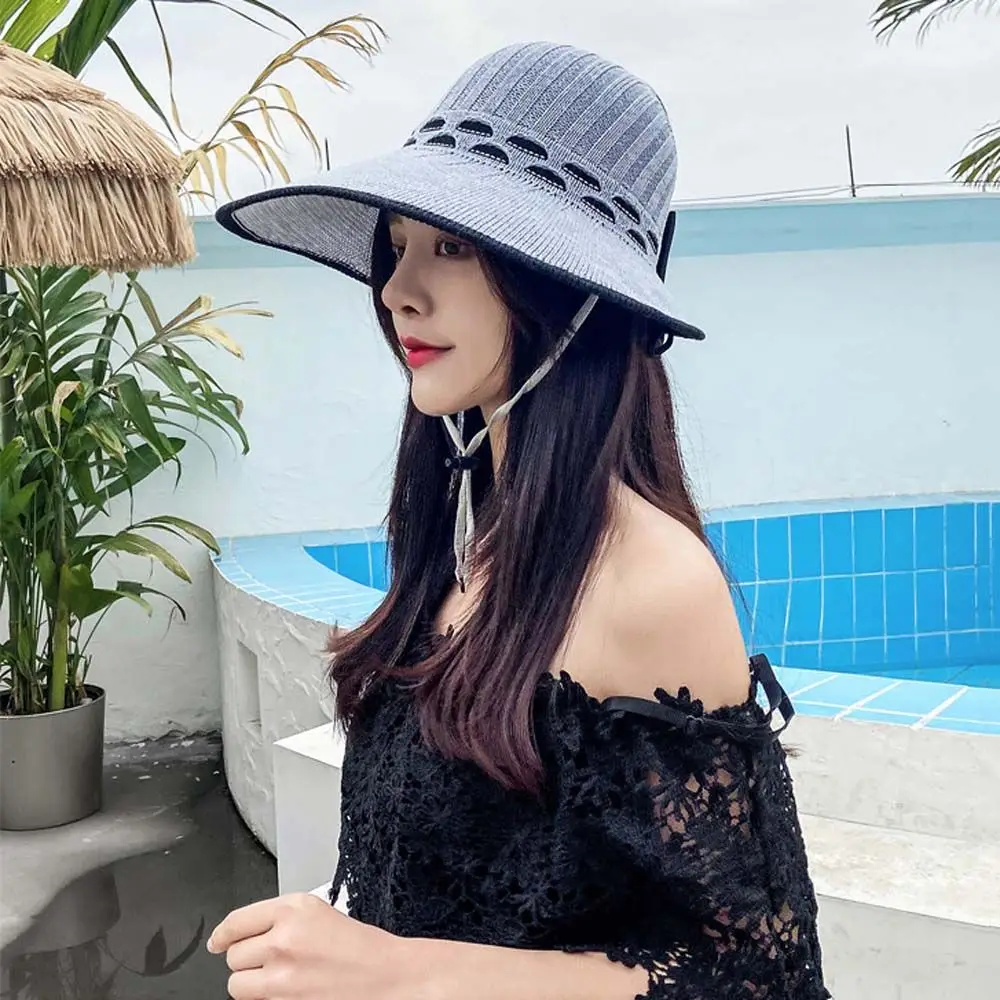 

Летняя новая пустая шляпа, Женская пляжная соломенная шляпа с большими полями, женская пляжная шляпа, складная Солнцезащитная шляпа