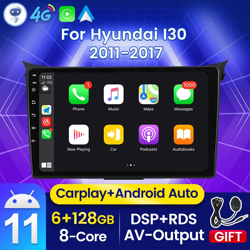 Автомагнитола для Hyundai i30 128-2011 стерео-система на Android 6 ГБ ОЗУ 2017 Гб ПЗУ GPS