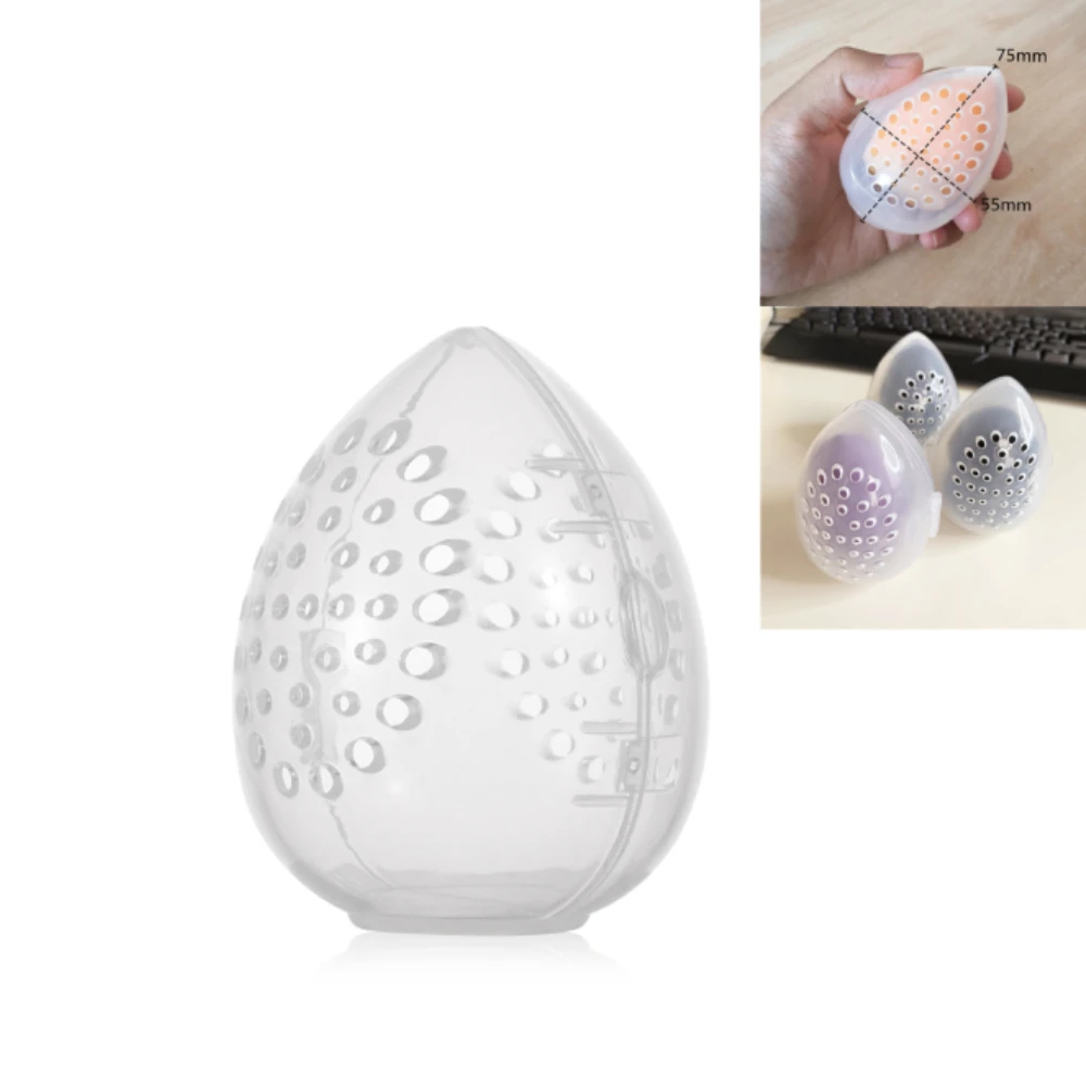

1PC Beauty Sponge Stand Storage Case Makeup Blender Puff Holder Empty Cosmetic Egg Shaped Rack Transparent Puffs Drying Box