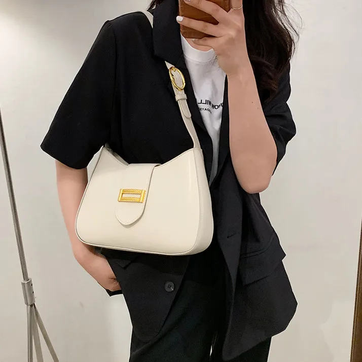 Women's Retro Luxury Solid Color Small Shoulder Bag Fashion Niche Underarm Handbag for Femele Travel Free Shipping сумка женская