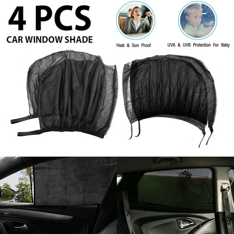 

4Pcs Car Sun Shade Front Rear Window Screen Cover Visor Sunshade For UV Protector