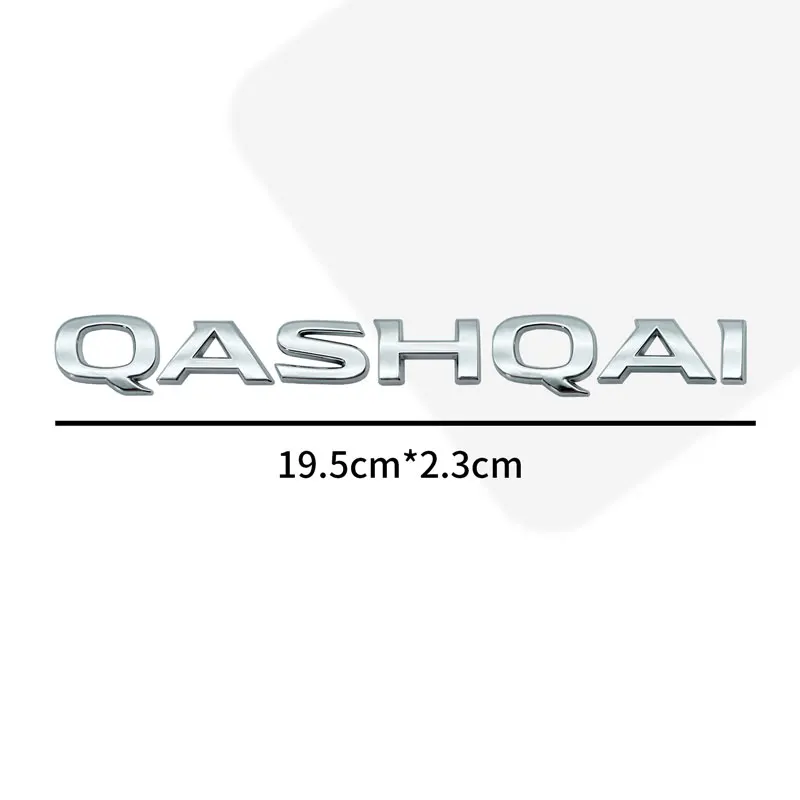 

Декор автомобиля 3D АБС-пластик серебристый/черный QASHQAI буквенный логотип задний багажник хвост эмблема наклейка украшения аксессуары для стайлинга автомобилей