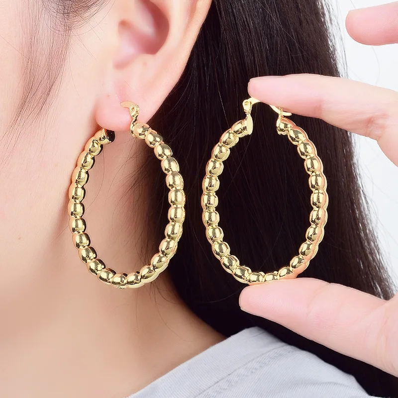 10 пар 18-каратных позолоченных медных серег-кольца для официальной местности