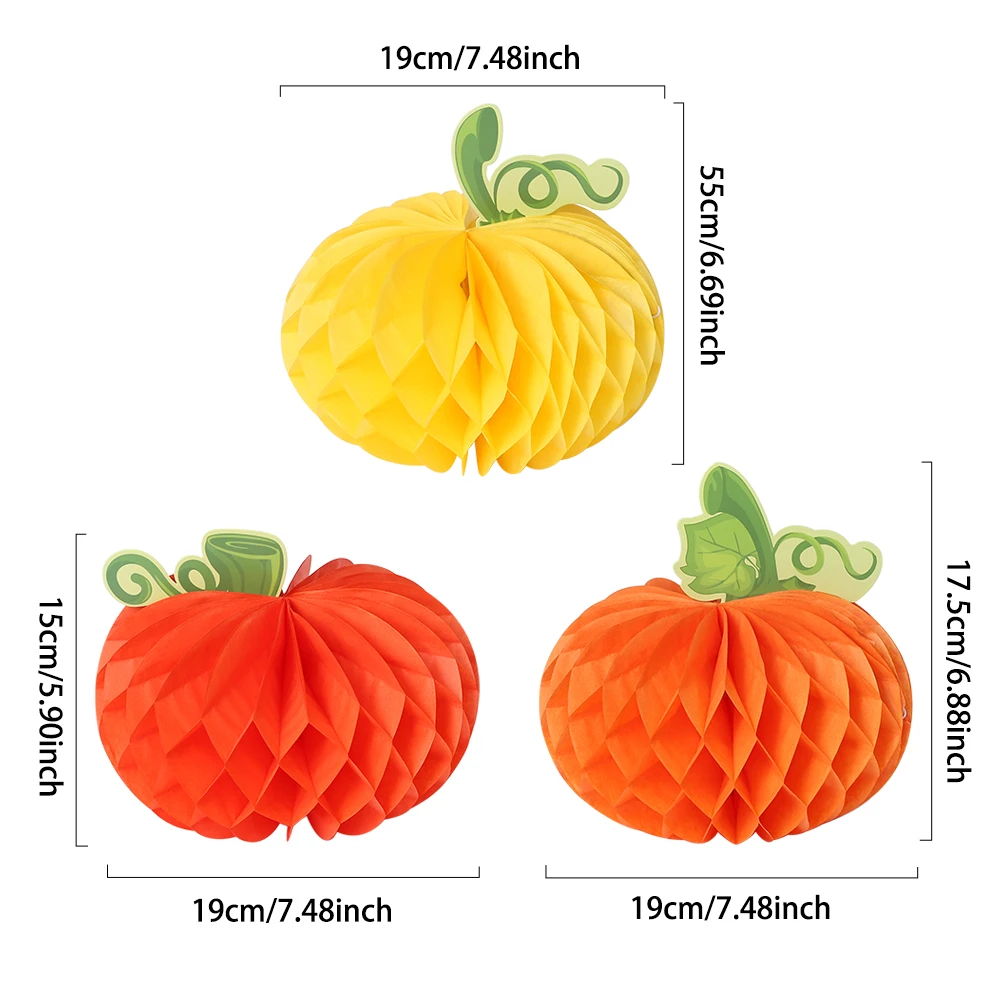 Тыква сотовый шар бумажный подвесной декор Хэллоуин День благодарения осень