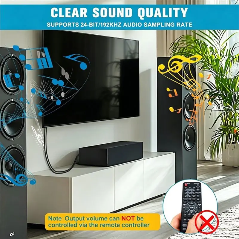 Фото B67C Совместимый с Dolby/DTS 5.1 192 кГц EARC/ARC Оптический аудиоконвертер-экстрактор для домашних кинотеатров №1