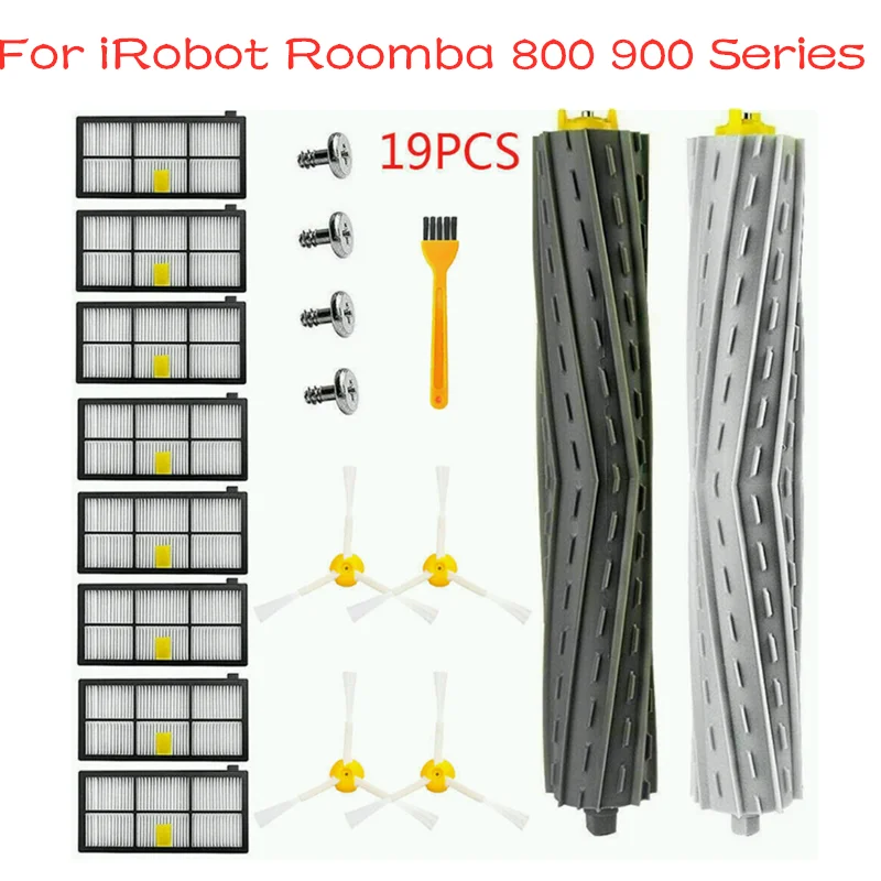 

Запчасти для пылесоса iRobot Roomba серии 800 900, основной ролик, фильтр НЕРА и боковая щетка