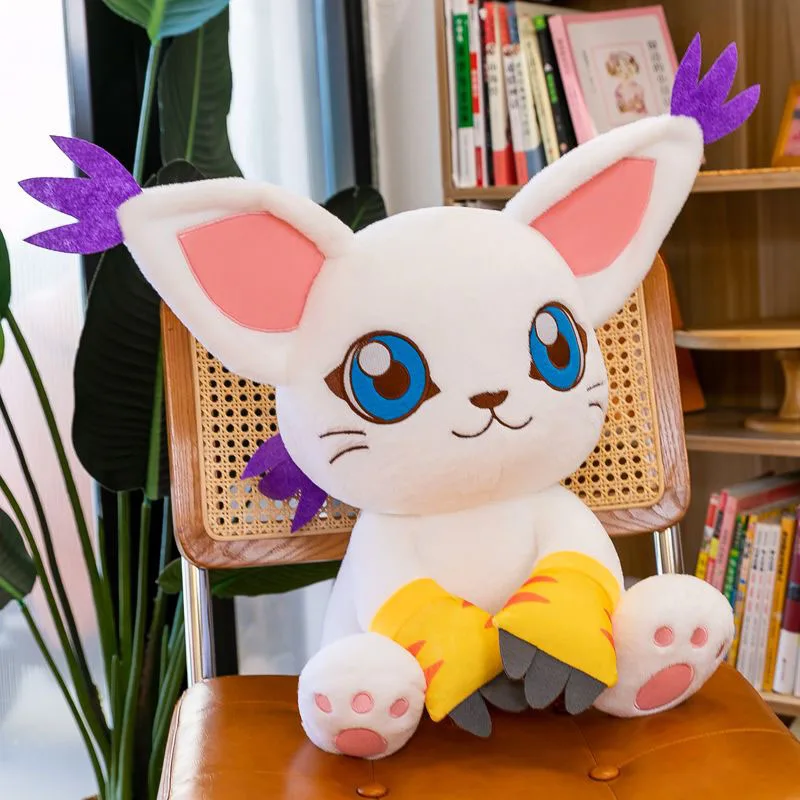 Фото Милая плюшевая игрушка Digimon Tailmon, мягкая мультяшная кукла-животное, аниме-плюшевая подушка, украшение для дома, идеальный подарок для фанатов и девочек №1