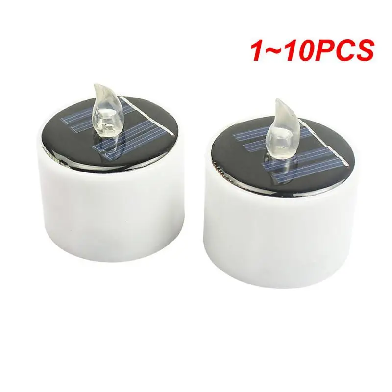 

1~10PCS Solar Energy Candle Light Flameless Rechargeable Electronic LED Candles Light Tea Lamp Home Bar Bedroom Living Room