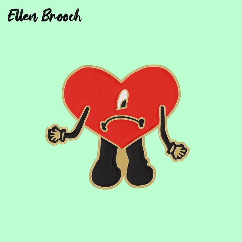 

Red Love Heart Enamel Pins Saddness Crying Brooches Lapel Badges For Lovers Woman Jewelry Gift Wholesale