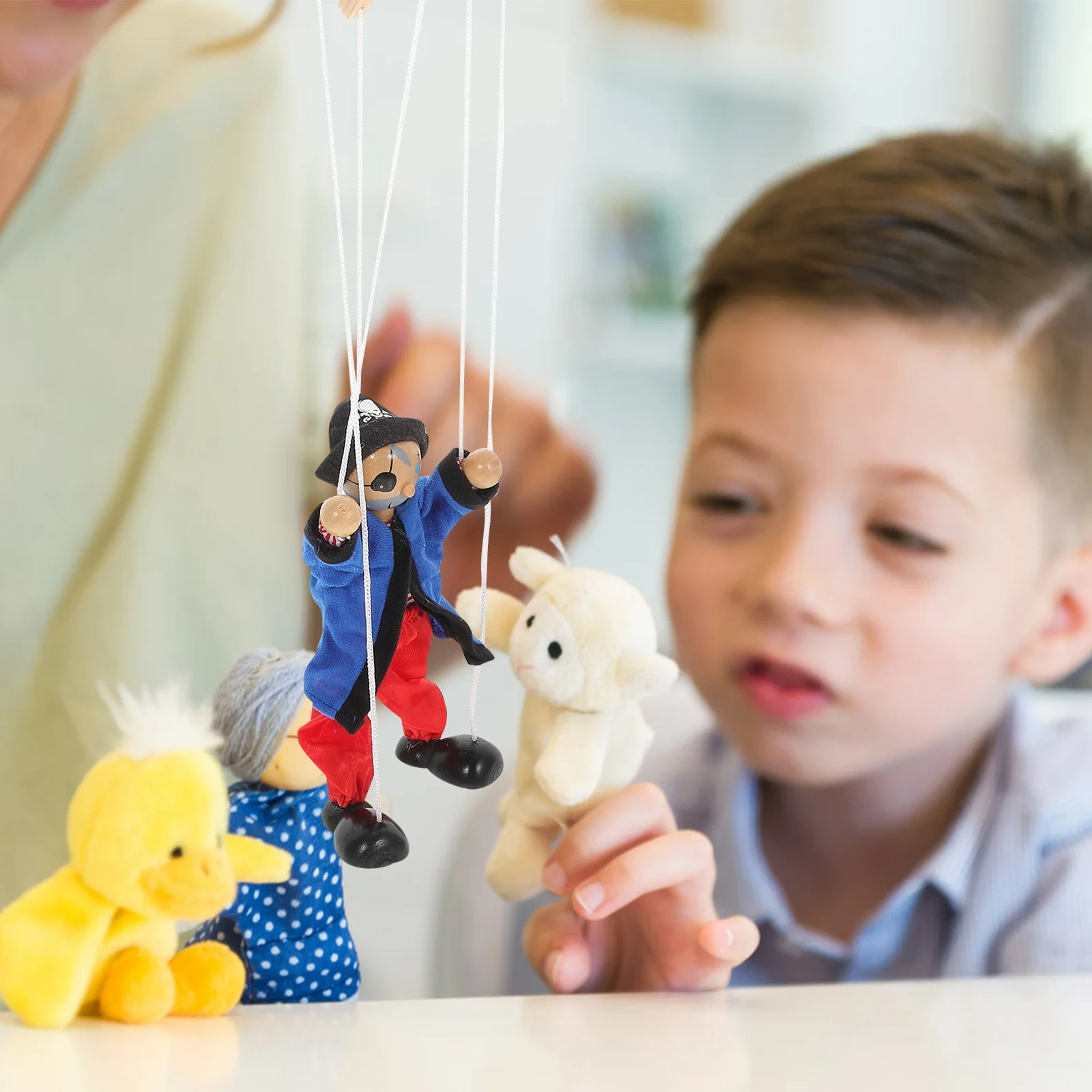 

Puppets Puppet Marionette String Wooden Pirate Marionettes Toys Clown Kids Adults Funny Year Toy Old Girls Hand Interesting