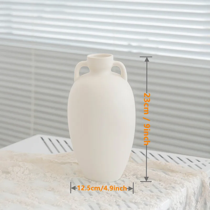nordic decor fashion ceramic flower vase decoration rustic home decor aesthetic room decor white vase decoration for home free global shipping