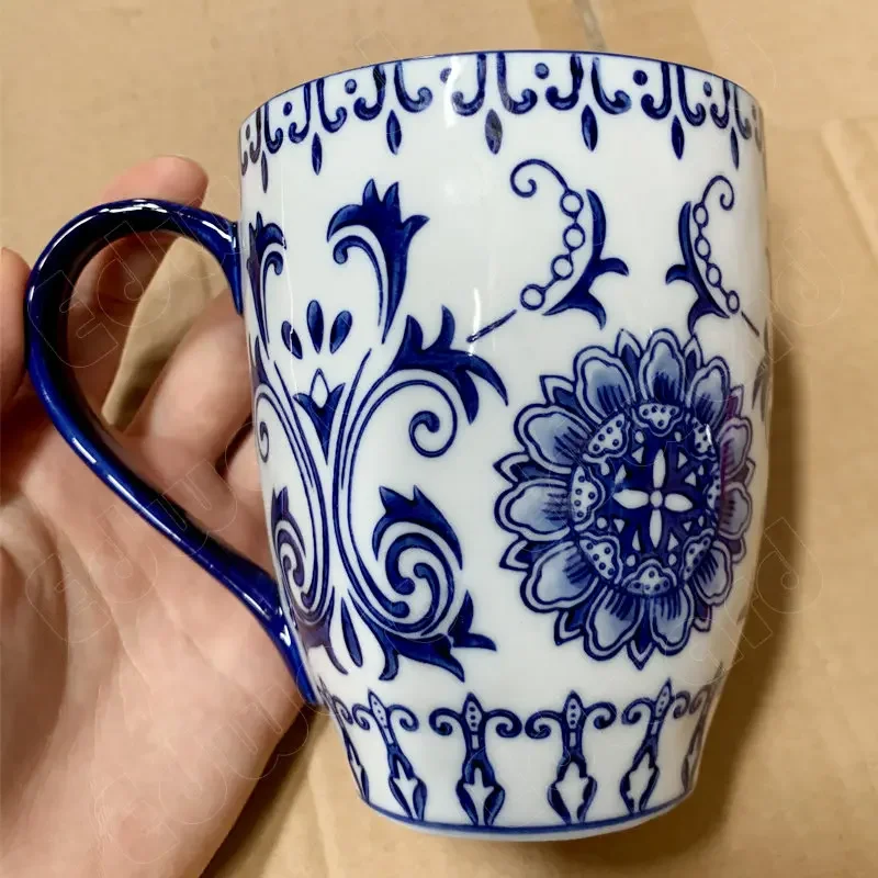 

Drinking Cup Handy Mugs Ceramic Mug Blue and White Ceramics Cup Retro Classic Breakfast Milk Cups Tea Cups Household Coffee Cups