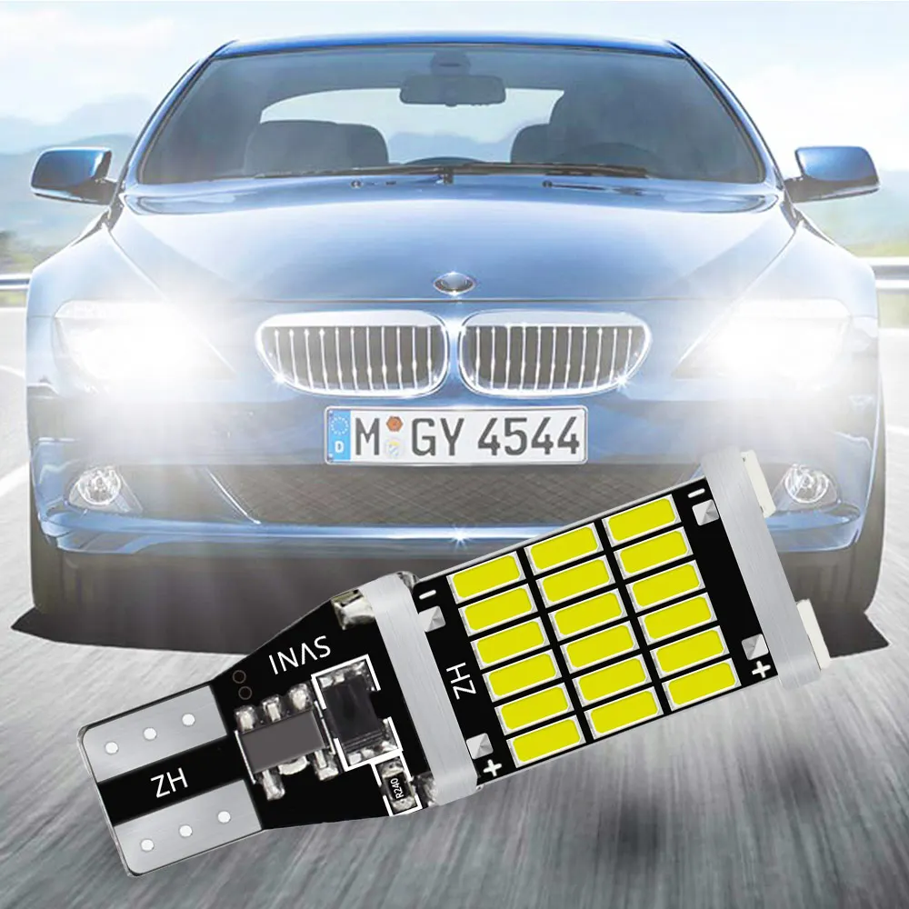 

1pcs New Car LED T15 W16W Trunk Lamp CANBUS Brake Light Turn Signal 4014 Rogue Reversing Lights Auto Reading Lighting Width Bulb