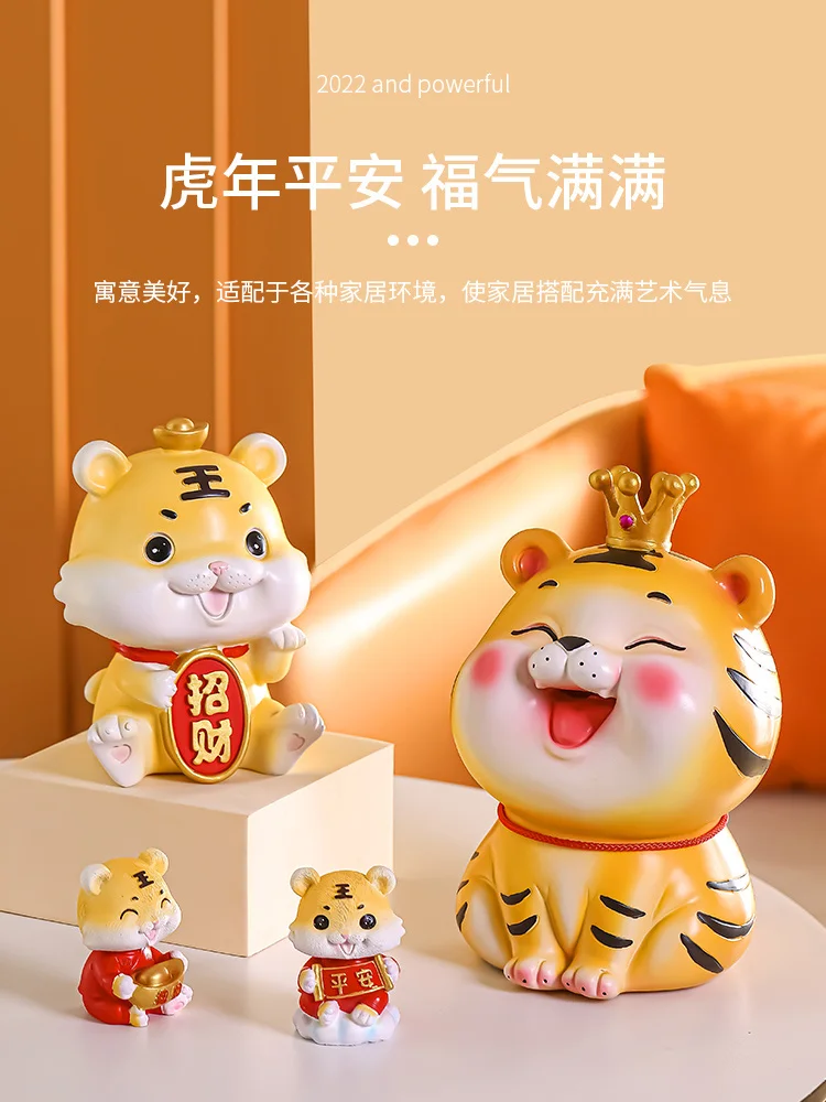 

Little Tiger Ornaments Zodiac Mascot Fortune Furnishings Desktop New Year Decorations Spring Festival Gift Coin Bank