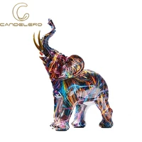 Elephant Decor Statues For Living Room Resin Animal Sculpture Figurines House Ornament Dining Table Desktop Accessories Colorful