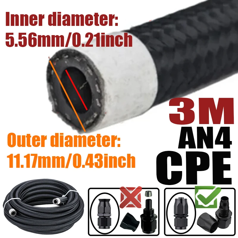 

Универсальный шланг для топлива 3 м/4 м/5 м/6 м 4AN 6AN 8AN 10AN 12AN воздухопроницаемая трубка с нейлоновой оплеткой из нержавеющей стали