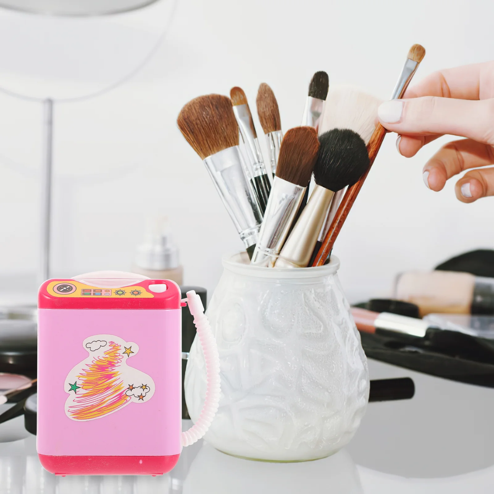 Очиститель кистей для теней век электрическая машина макияжа губ чистка без