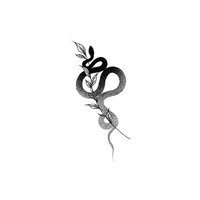 black snake waterproof temporary tattoo sticker branches leaves fake tattoos flash tatoo arm chest neck body art for women men