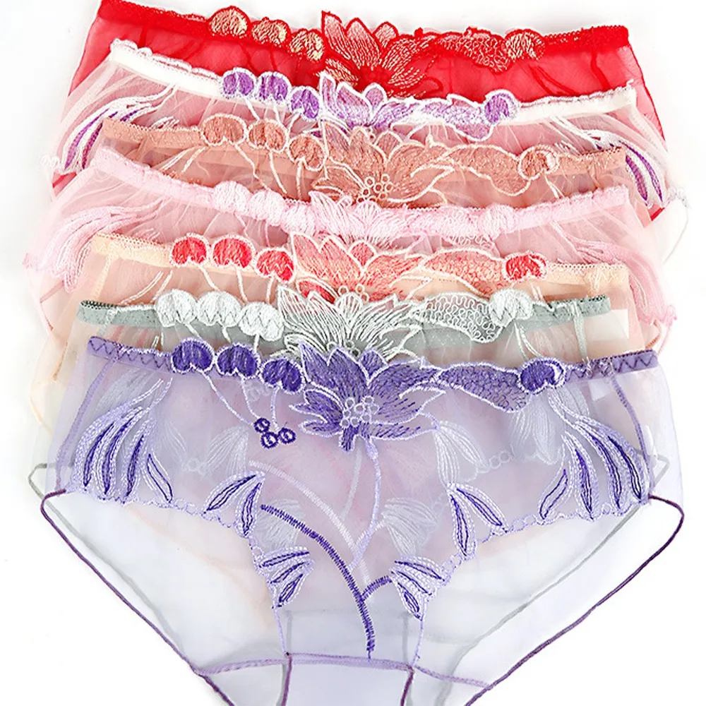 

Women's Panties For Erotic Lingerie Transparent Sexy Sluts Panties Lace Mesh Transparent Breathable Large Size Briefs Underpant