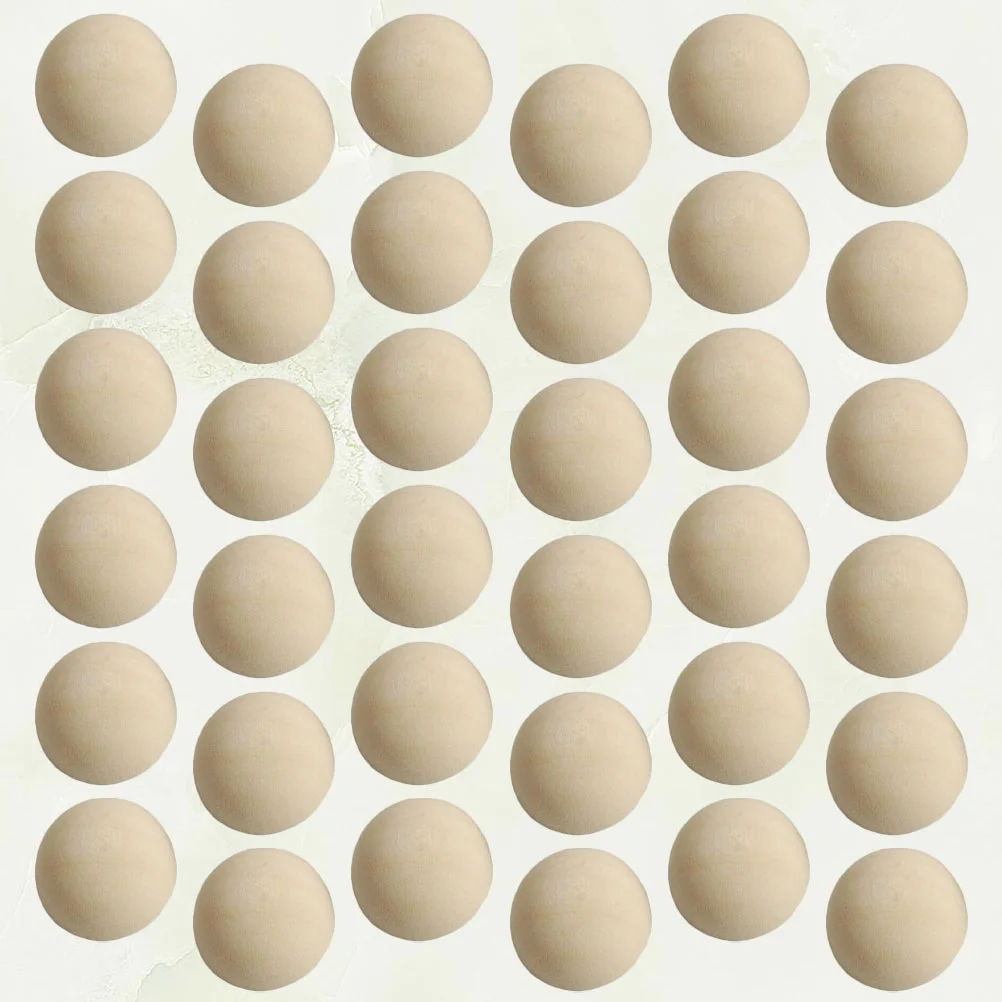 

50 Pcs Christmas Ball Ornaments Decorations Wood Crafts Kids Balls Painting Unfinished Wooden Supplies Circle Beads