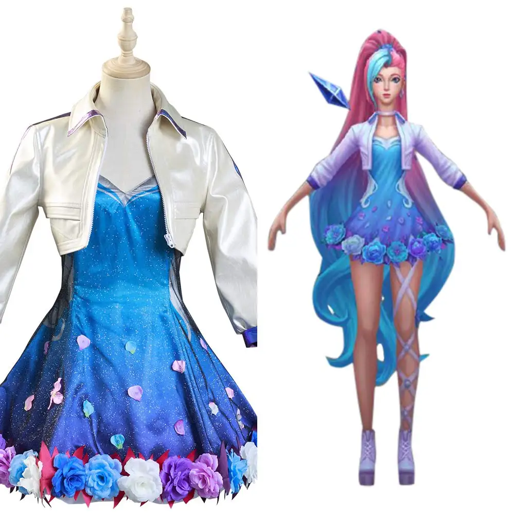 

LOL KDA Groups Seraphine Cosplay Costume Women Dress Outfits Halloween Carnival Suit
