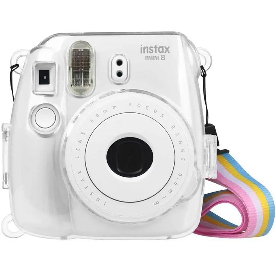 The New For Instax Mini 9 Case Transparent Plastic Cover Instant Camera Protect bag With Strap For Fujifilm Instax Mini 9/ 8 /8+