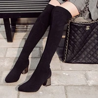 2022 new knee high women boots spring autumn fashion modern boots stretch fabric socks boots woman high heel shoes de mujer