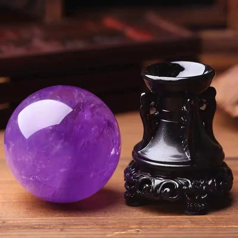 Natural Amethyst Sphere Feng Shui Pendant Town House Transfer Help Business Meditation Divination For Buddha Pendant