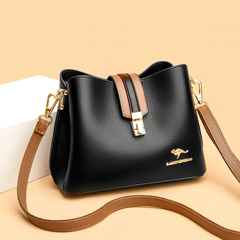 

Women's New 2023 Crossbody Shoulder Bag Contrast Color Fashion Bucket Messeger Bag Europe and America Ladies Messenger Handbags