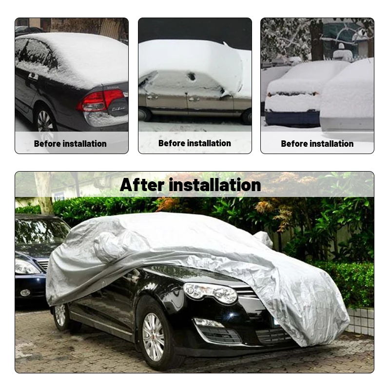Полностью автомобильные чехлы для защиты от УФ-лучей пыли дождя снега из ткани