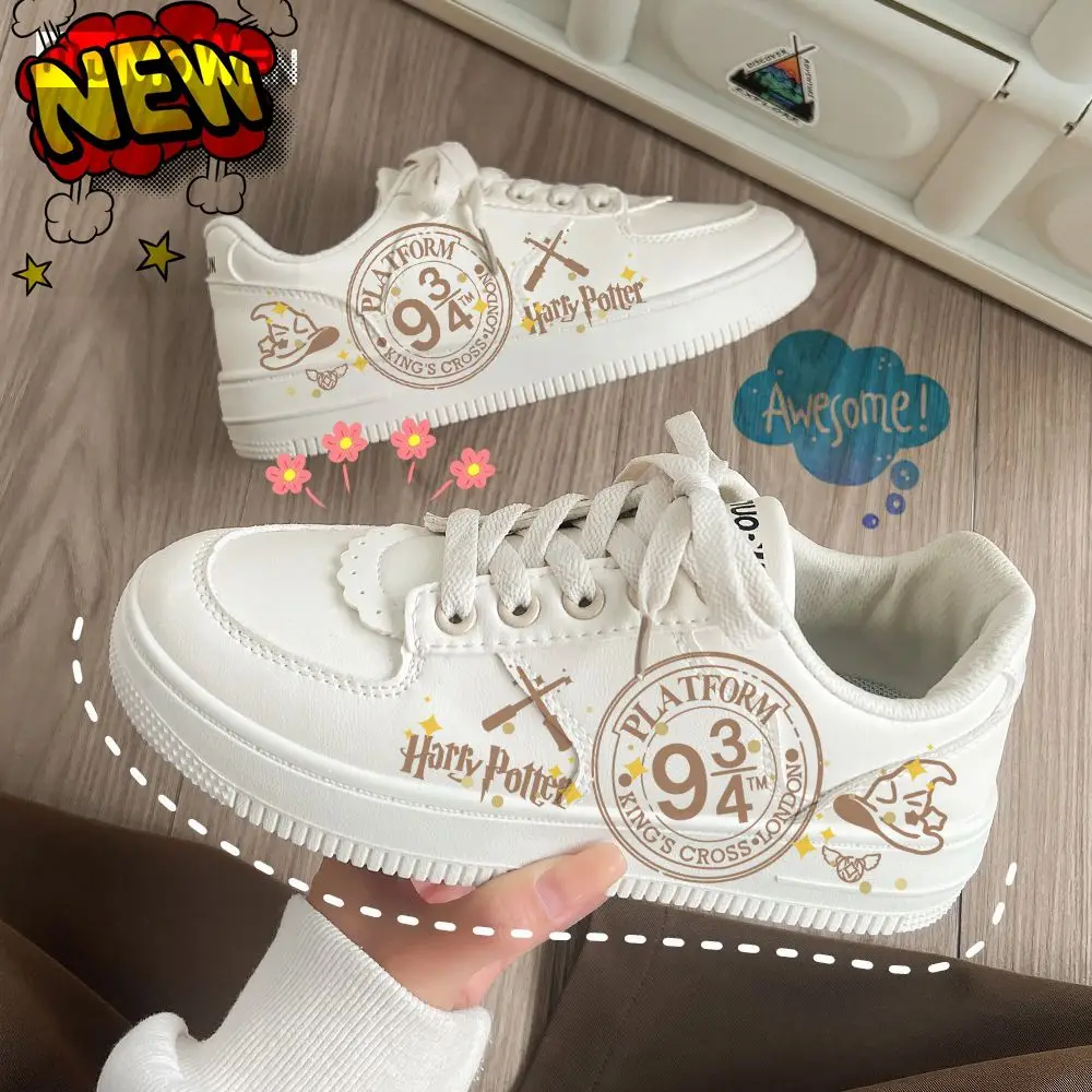 Кроссовки Гарри Поттера граффити Хогвартс для девочек дышащая обувь
