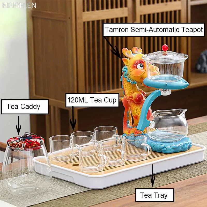 Термостойкий стеклянный чайный набор чаша с вращающейся крышкой и магнитной