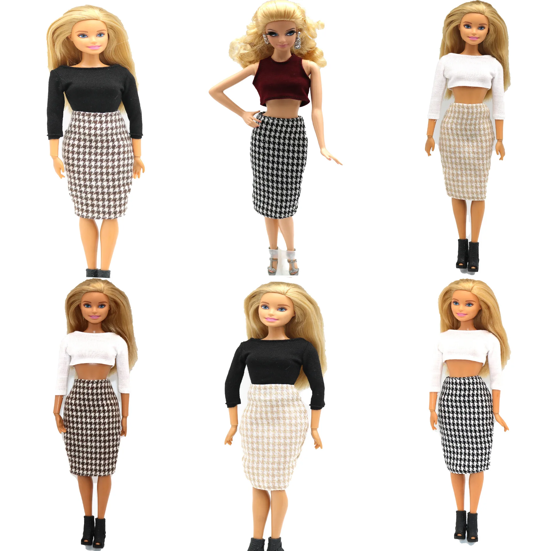 

Кукла 30 см клетчатая юбка с длинным рукавом модный наряд ручной работы для куклы Барби аксессуары для кукол детские игрушки лучший подарок ...