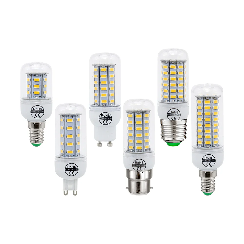 2Pcs E27 LED Lamp 220V 7W 12W 20W 25W G9 E14 Bulb B22 GU10 Corn Lamp SMD5730 for Home Spotlight Chandelier Candle Light Bombilla