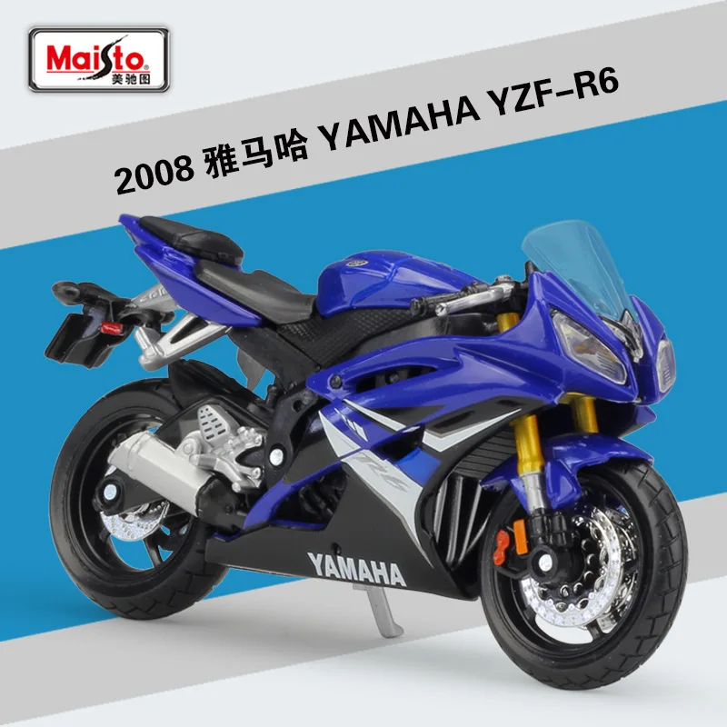 

Maisto NEW 1:18 2008 YAMAHA YZF-R6 Alloy Diecast Motorcycle Model Workable Shork-Absorber Toy For Children Gifts Toy Collection